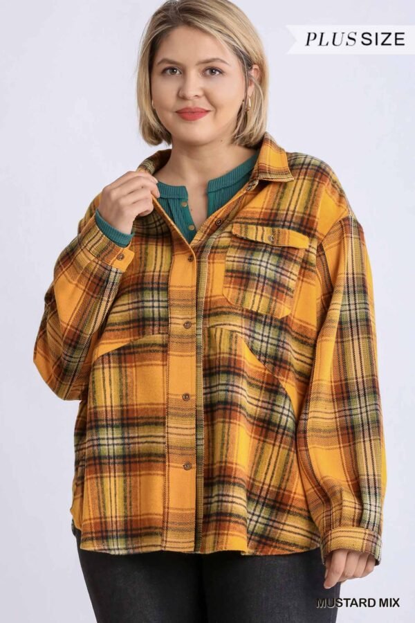 Oversized Plaid Overshirt With Front Pockets